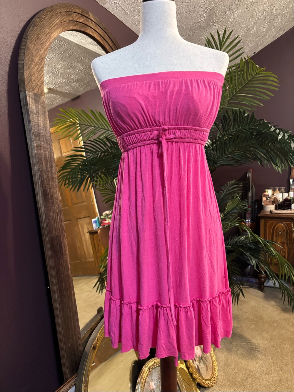 Strapless Fuchsia Summer Dress